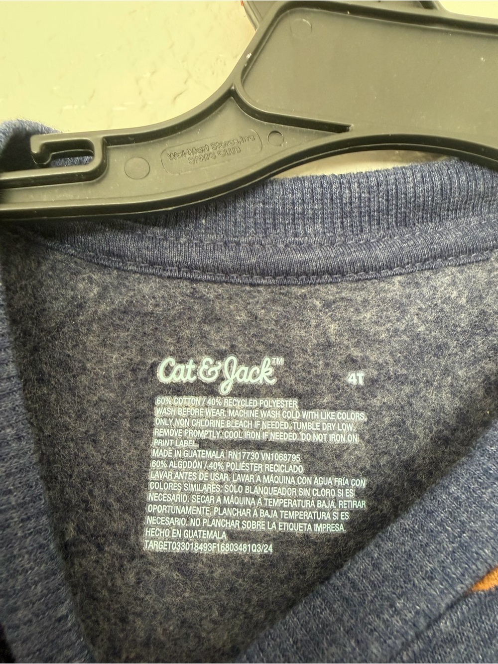 Cat & Jack Toddler Boy Blue & Orange Striped Crewneck Sweatshirt Size 4T - Picture 5 of 8